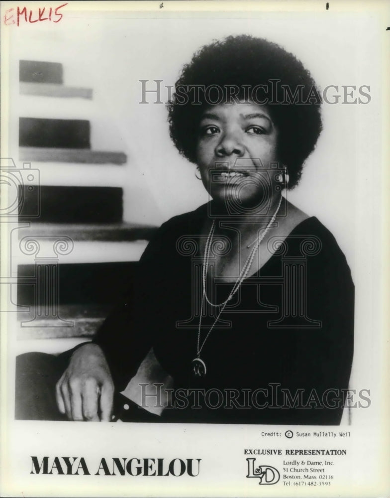 1986 Press Photo Maya Angelou American Author and Poet - cvp14751- Historic Images
