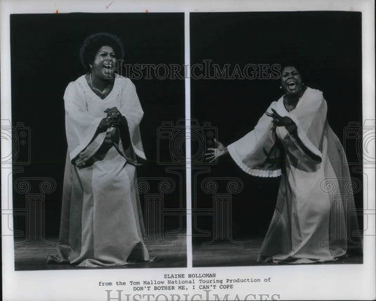 1976 Press Photo Elaine Hollman of Don't Bother Me, I Can't Cope- Historic Images