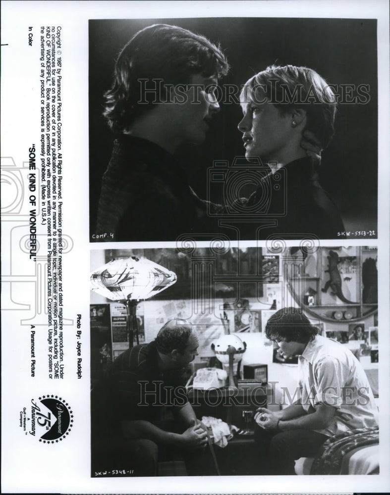 1987 Press Photo Eric Stoltz &amp; John Ashton in Some Kind of Wonderful- Historic Images