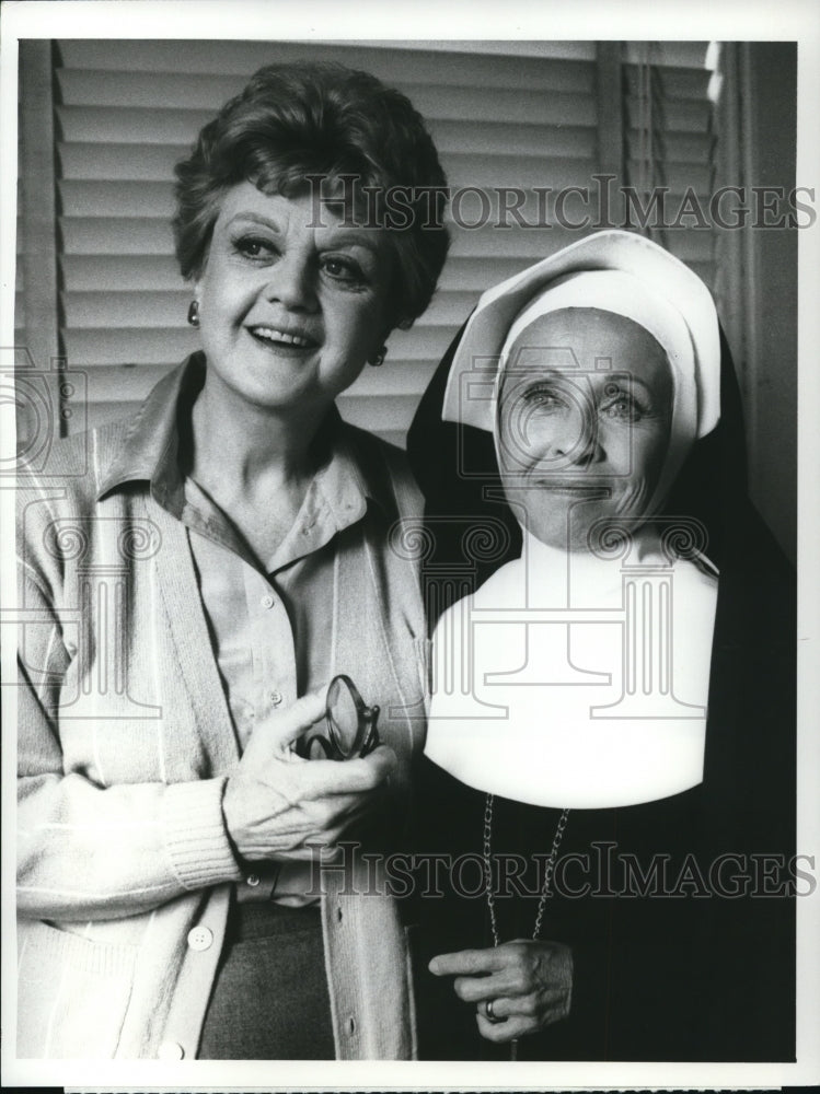 1987 Press Photo Angela Lansbury and Jane Powell in Murder, She Wrote.- Historic Images