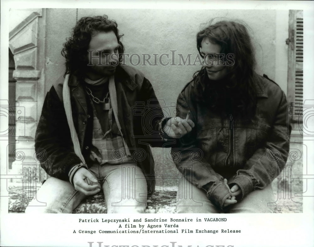 1986 Press Photo Patrick Lepczynski & Sandrine Bonnaire in Vagabond- Historic Images