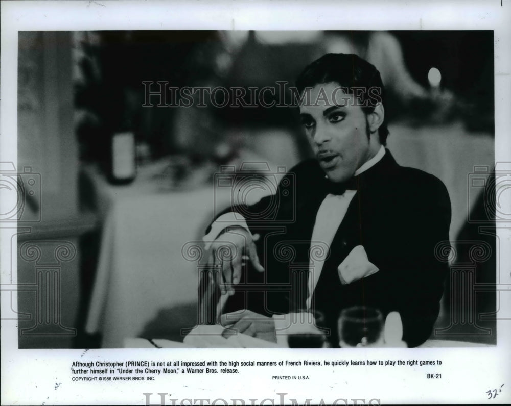 1986 Press Photo Prince in &quot;Under the Cherry Moon&quot;- Historic Images