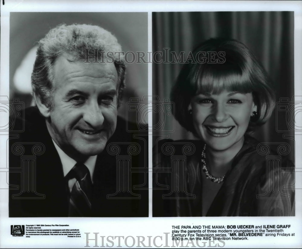 1985 Press Photo Bob Ueker &amp; Ilene Graff of Mr Belvedere- Historic Images