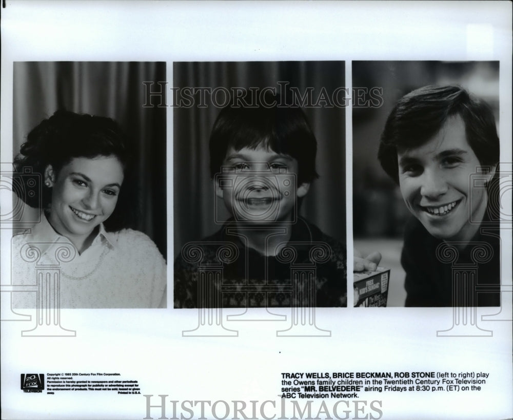 1985 Press Photo Tracy Wells, Brice Beckman &amp; Rob Stone of Mr Belvedere- Historic Images
