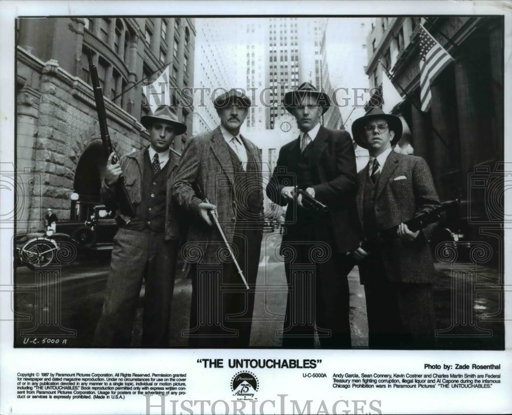 1989 Press Photo Andy Garcia Sean Connery Kevin Costner Charles Martin Smith- Historic Images