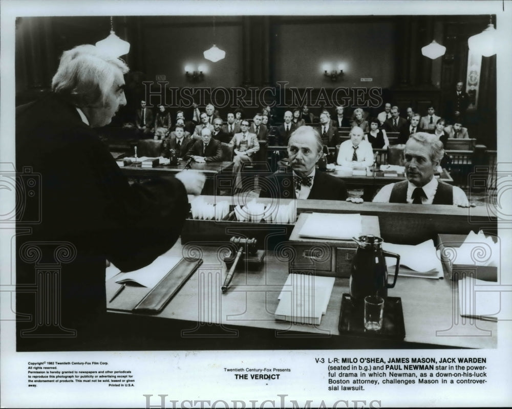 1982 Press Photo Paul Newman,James Mason, Jack Warden &amp; Milo O&#39;Shea The Verdict- Historic Images