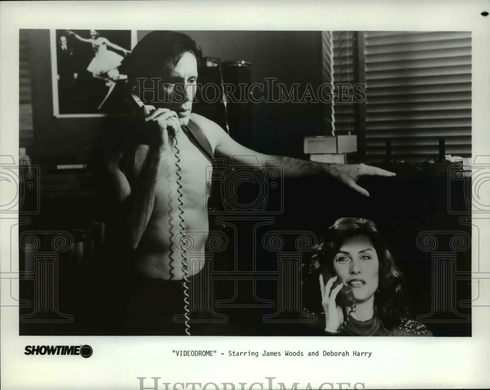 1985 Press Photo James Woods and Deborah Harry in Videodrome- Historic Images