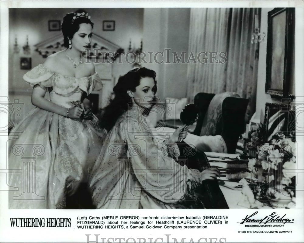 1989 Press Photo Merle Oberson and Geraldine Fitzgerald in &quot;Wuthering Heights&quot;- Historic Images