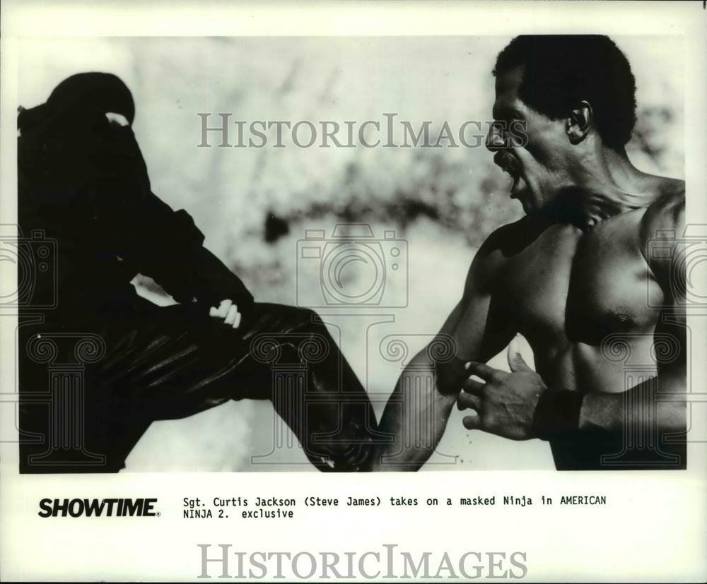1988 Press Photo Steve James in American Ninja 2 on Showtime- Historic Images