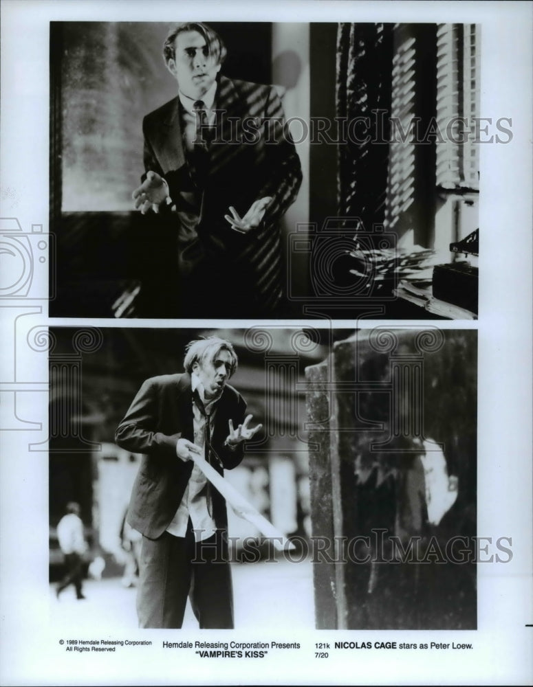 1989 Press Photo Movies Vampire&#39;s Kiss- Historic Images