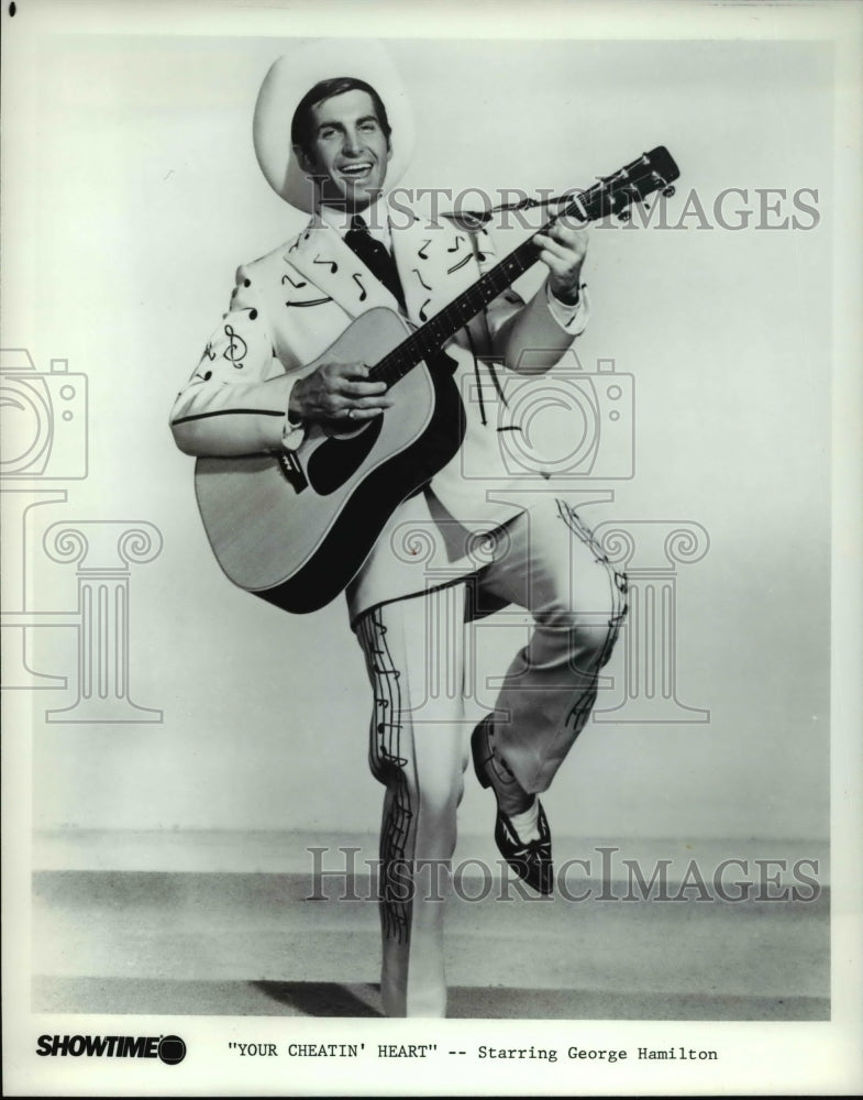 1986 Press Photo George Hamilton in Your Cheatin' Heart - cvp30086- Historic Images
