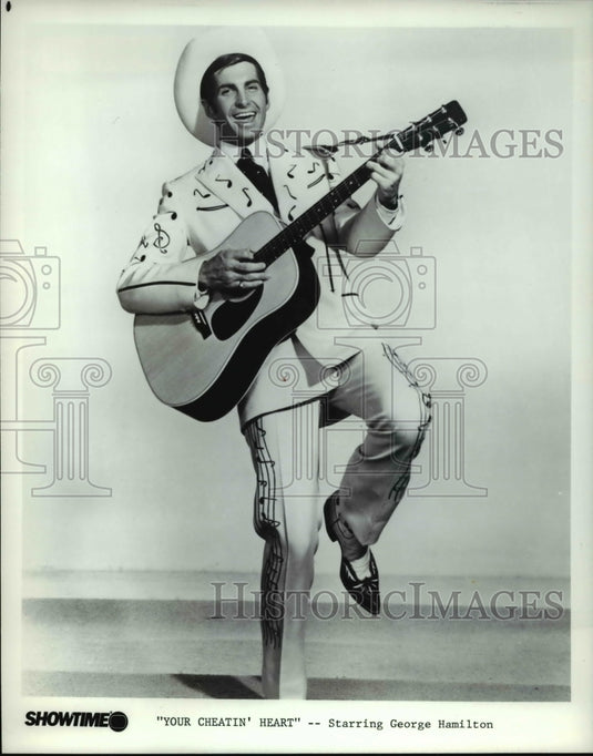 1986 Press Photo George Hamilton in Your Cheatin' Heart - cvp30086- Historic Images