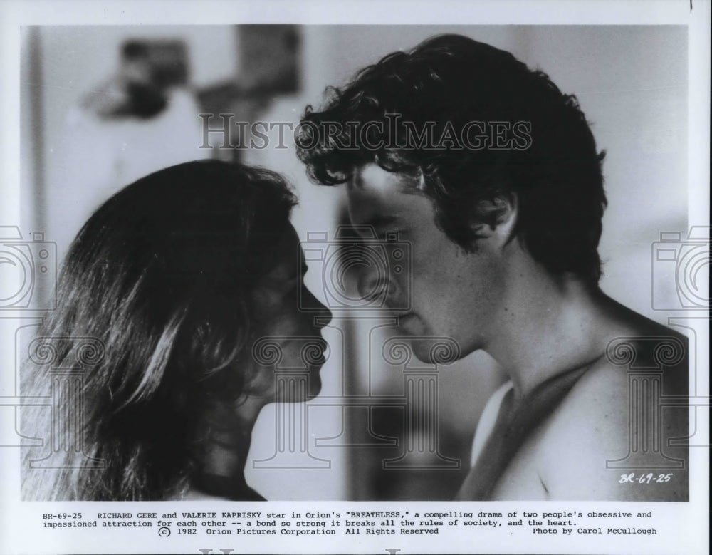 1986 Press Photo Richard Gere and Valerie Kaprisky in &quot;Breathless&quot; - cvp30806- Historic Images