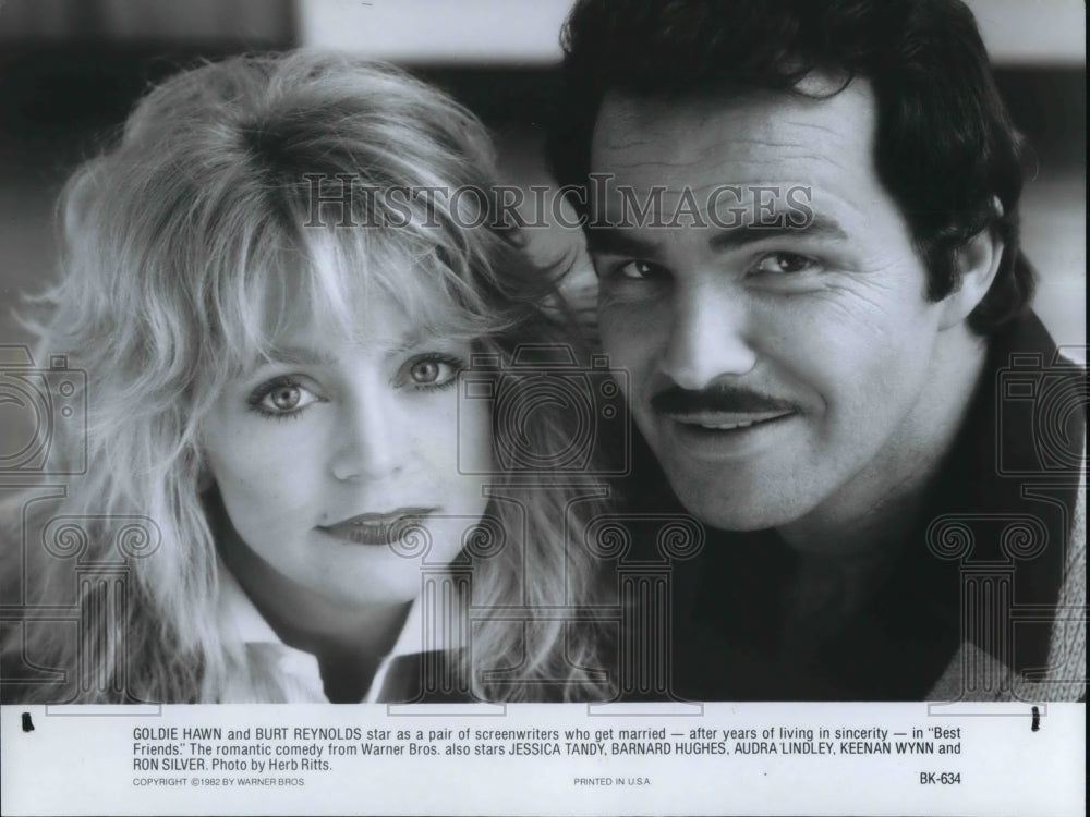1982 Press Photo Burt Reynolds & Goldie Hawn in Best Friends - cvp30915- Historic Images