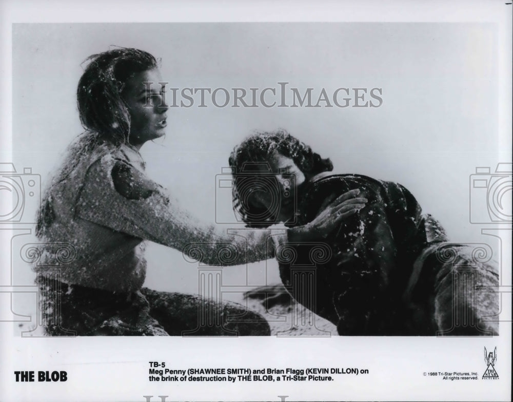 1988 Press Photo Kevin Dillon &amp; Shawnee Smith in The Blob - cvp30928- Historic Images