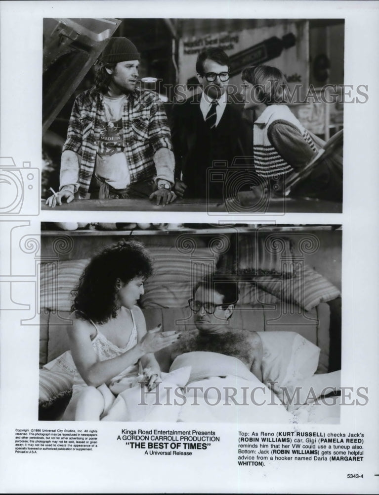 1986 Press Photo Kurt Russell, Robin Williams in "The Best of Times" - cvp31134- Historic Images