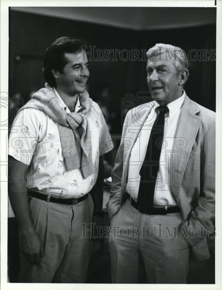 1987 Press Photo Andy Griffith and Desi Arnaz Jr. on Matlock - cvp31893- Historic Images