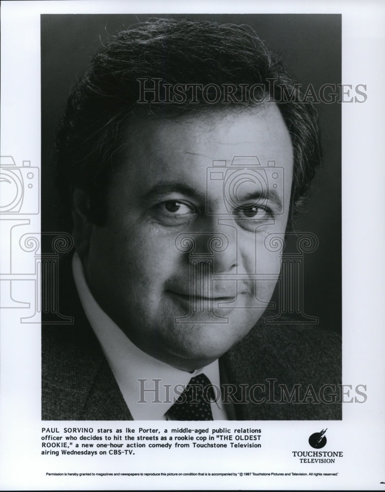 1987 Press Photo Paul Sorvino in The Oldest Rookie - cvp31943- Historic Images
