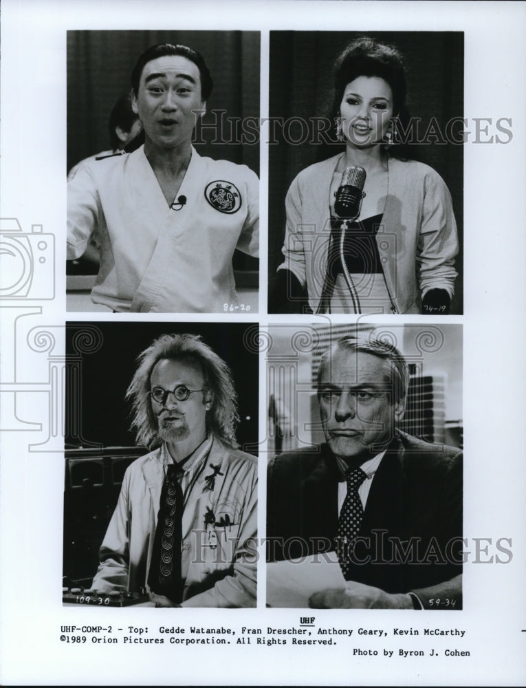 1989 Press Photo Gedde Watanabe Fran Drescher Anthony Geary K. McCarthy in UHF- Historic Images