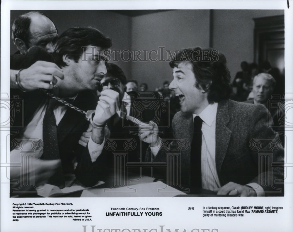 1989 Press Photo Dudley Moore and Armand Assante star in Unfaithfully Yours- Historic Images