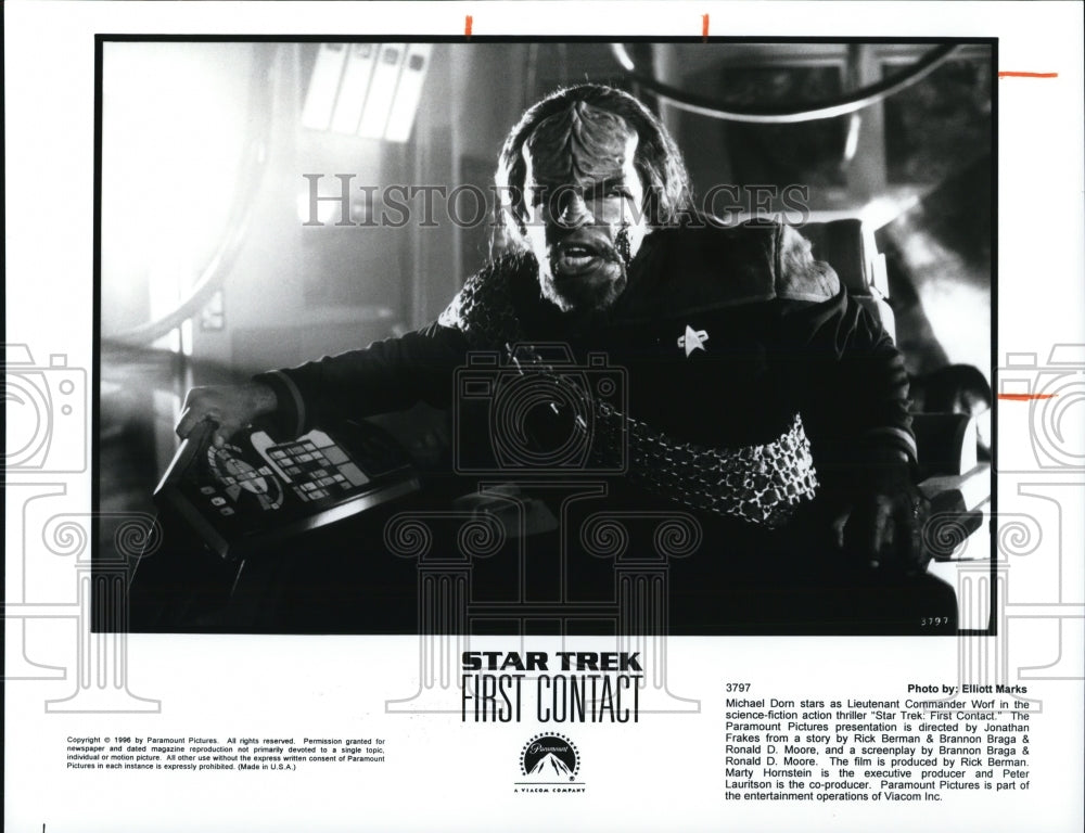 1996 Press Photo Michael Dorn as Lt. Commander Worf in Star Trek First Contact- Historic Images