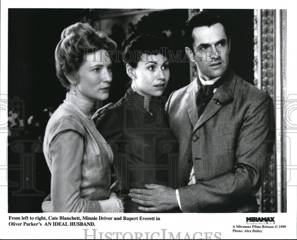 1999 Press Photo Cate Blanchett, Minnie Driver and Rupert in An Ideal Husband- Historic Images