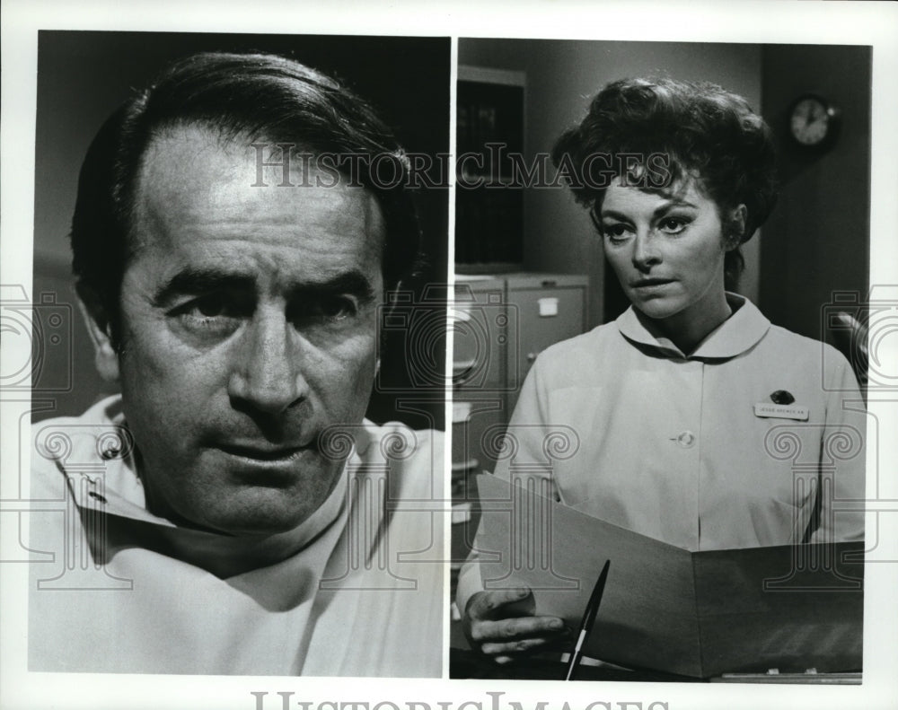 Press Photo John Beradino and Emily McLaughlin of ABC&#39;s General Hospital- Historic Images