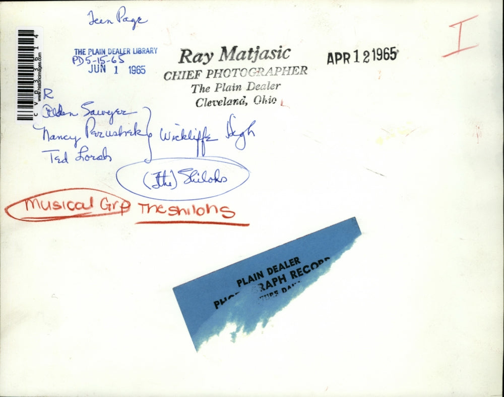 1965 Press Photo Alden Sawyer, Nancy Perushek and Ted Lorsh of The Shilohs.