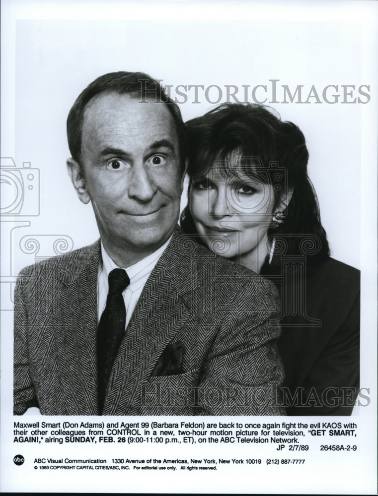 1989 Press Photo Don Adams and Barbara Feldon in Get Smart, Again! - cvp34078- Historic Images