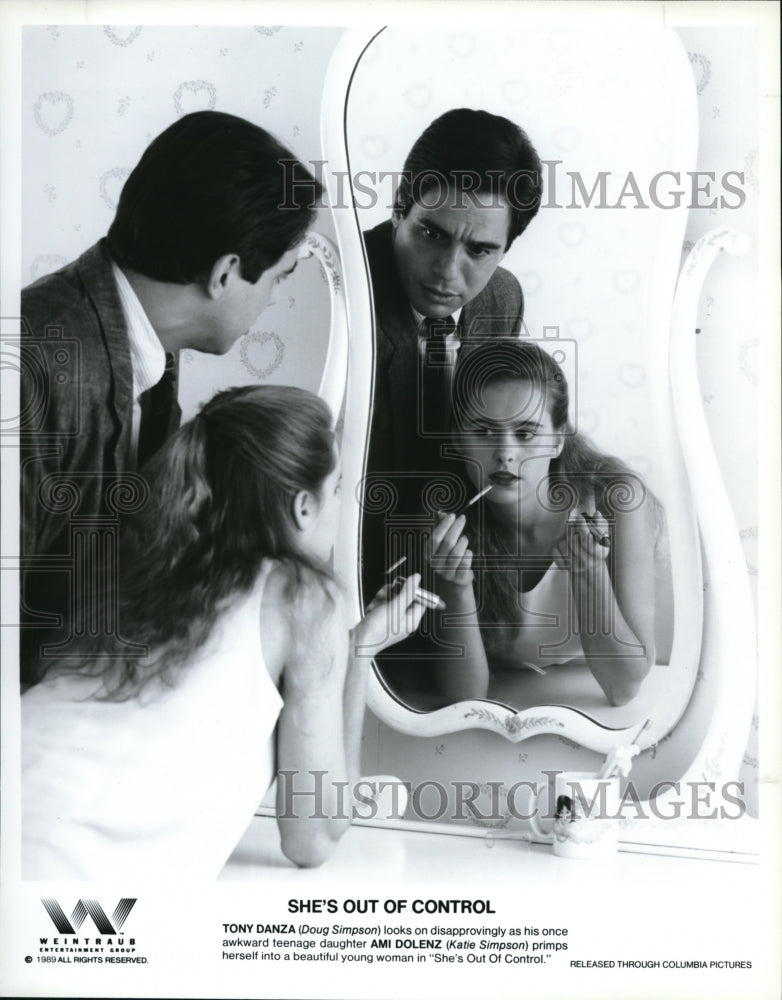 1989 Press Photo TOny Danza and Ami Dolenz in She&#39;s Out Of Control - cvp34097- Historic Images