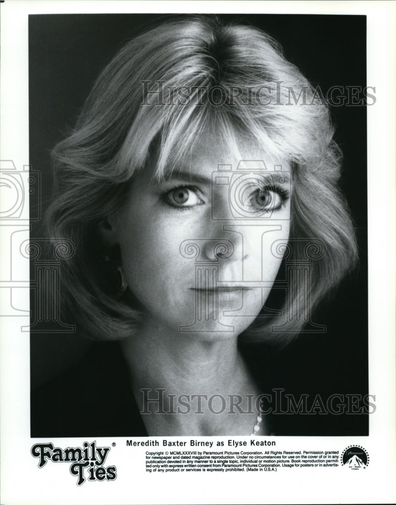 1988 Press Photo Meredith Baxter Birney as Elyse Keaton on Family Ties- Historic Images
