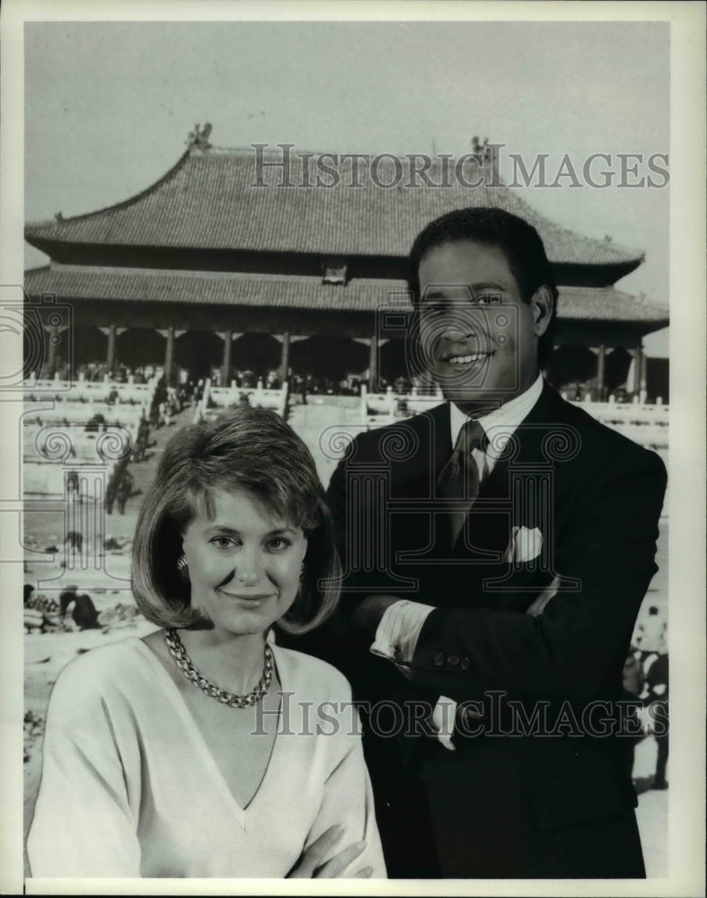 1987 Press Photo Bryant Gumbel Jane Pauley On Today Show - cvp35260- Historic Images