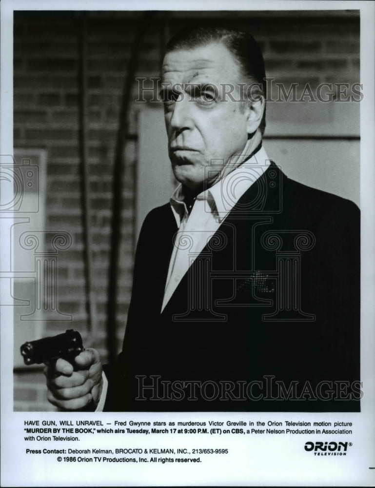 1986 Press Photo Fred Gwynne in &quot;Murder By The Book&quot; - cvp35370- Historic Images