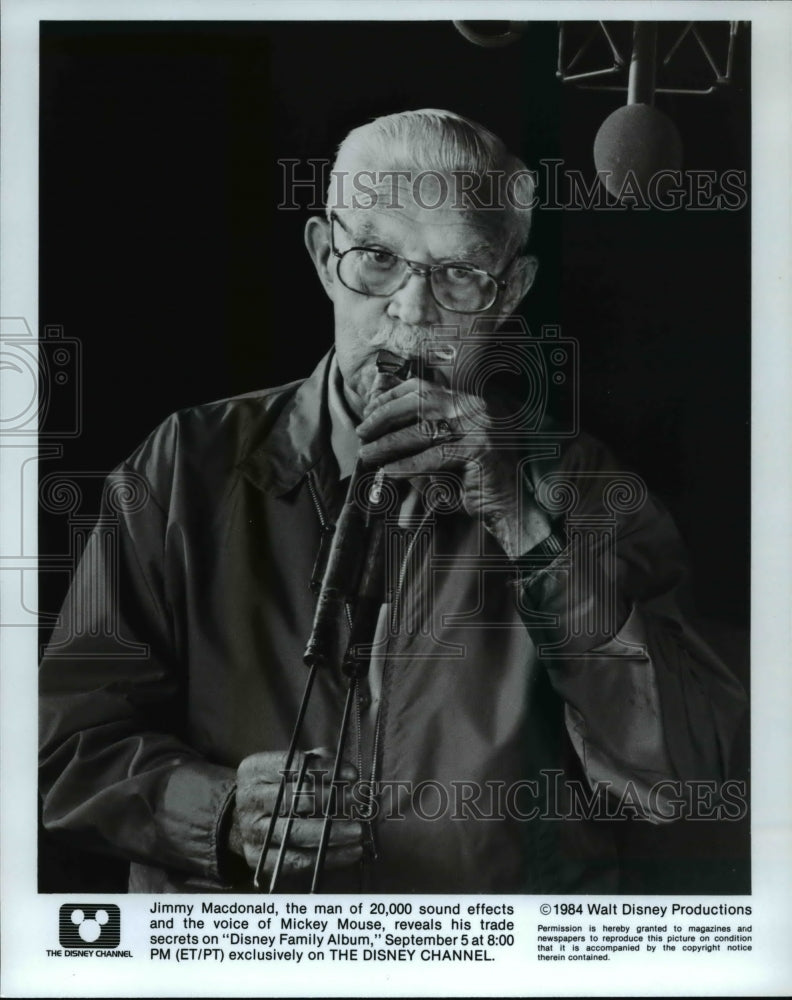 1984 Press Photo Jimmy MacDonald voice of Mickey Mouse on Disney Family Album- Historic Images