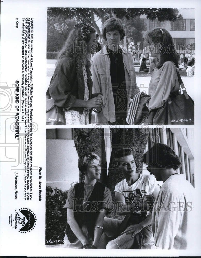 1987 Press Photo Eric Stoltz Lea Thompson Molly Hagan and Mary Stuart Masterson- Historic Images