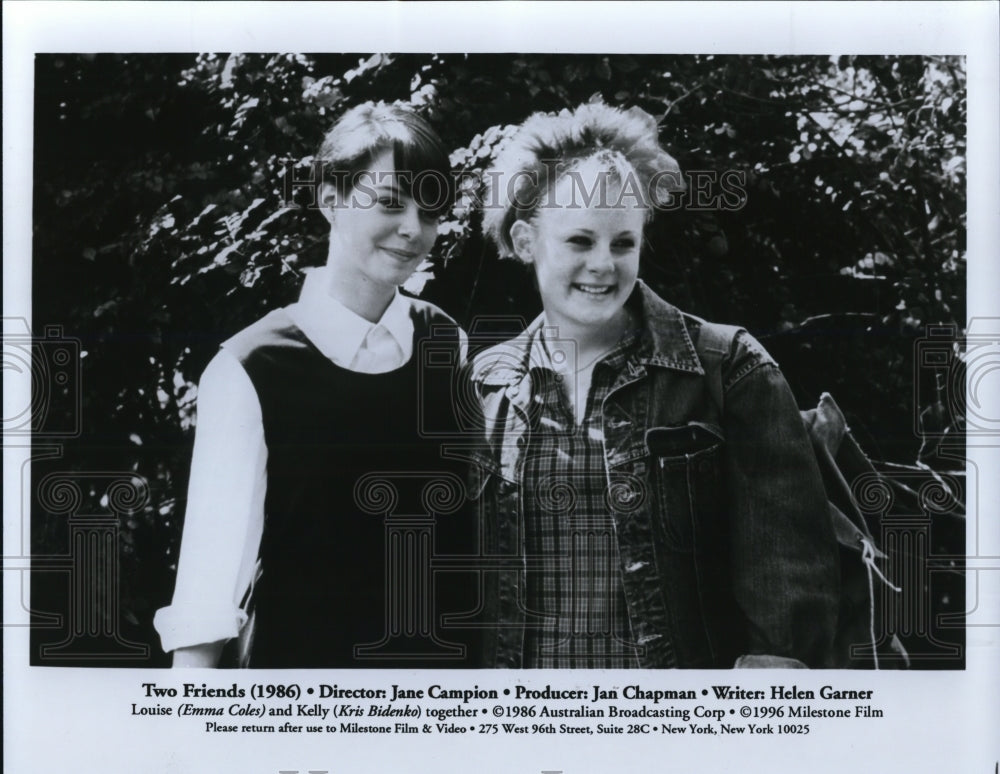 1986 Press Photo Emma Coles and Kris Bidenko star in Two Friends - cvp36312- Historic Images