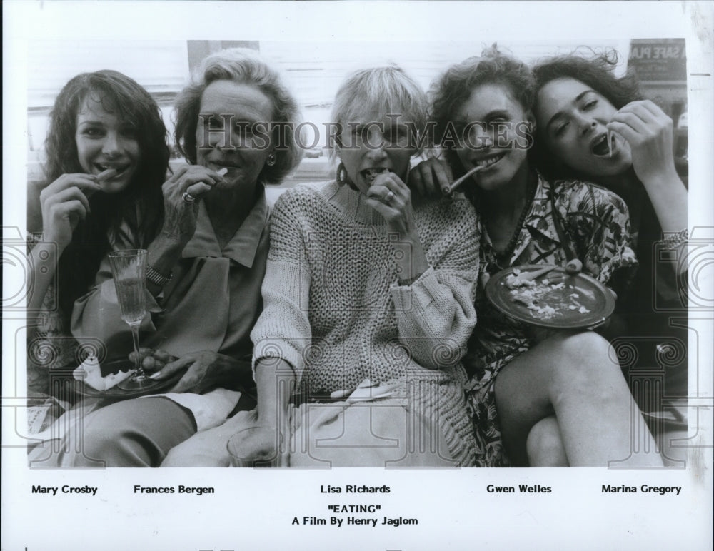 1981 Press Photo Mary Crosby, Frances Bergen & Lisa Richards in Eating- Historic Images