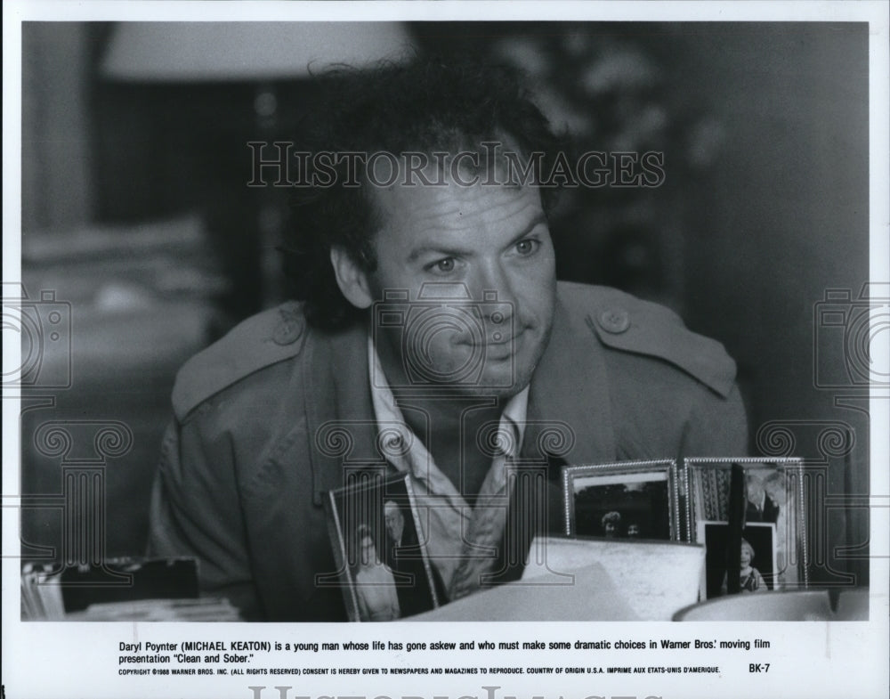 1988 Press Photo Michael Keaton stars as Daryl Poynter in Clean and Sober- Historic Images