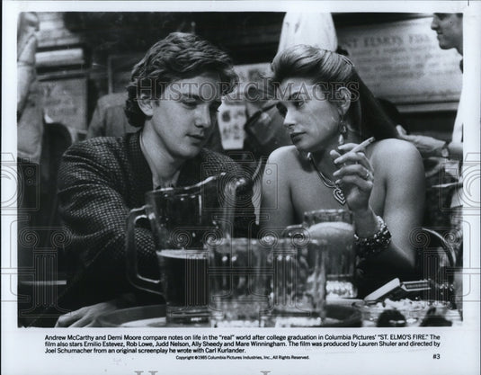 1985 Press Photo Andrew McCarthy & Demi Moore in St Elmo's Fire - cvp37350- Historic Images