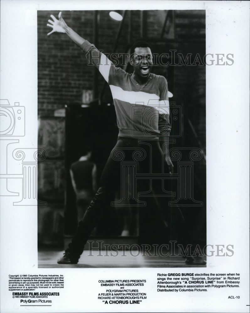 1985 Press Photo Gregg Burge in A Chorus Line - cvp37783- Historic Images