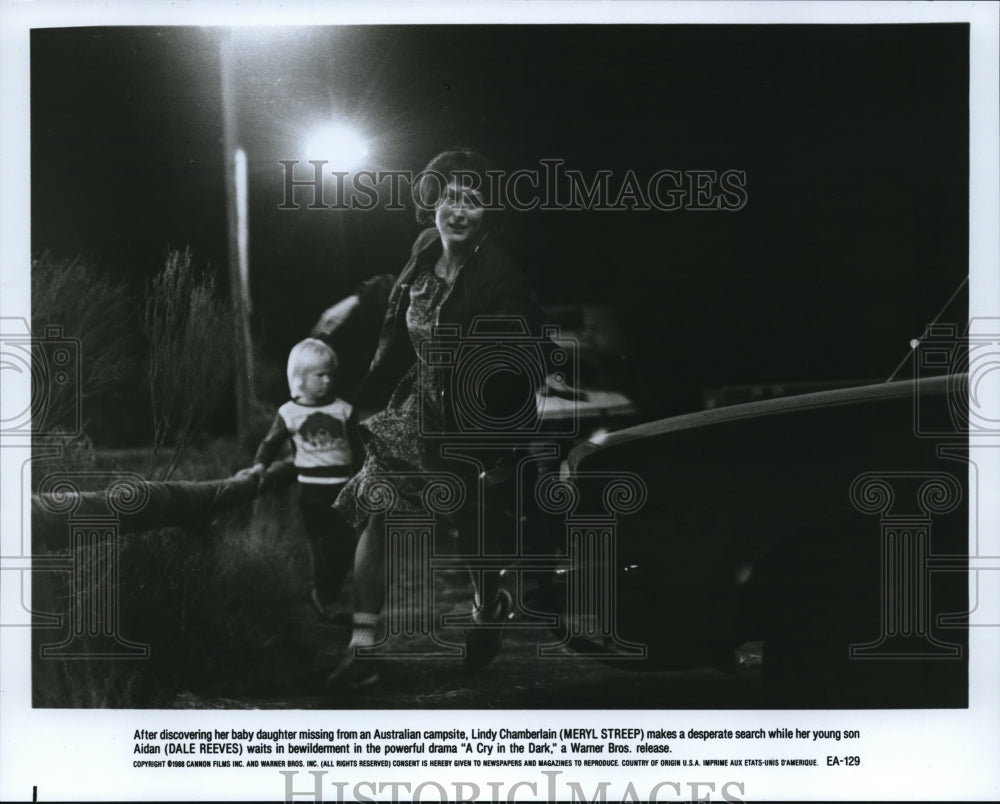 1988 Press Photo Meryl Streep and Dale Reeves star in A Cry in the Dark- Historic Images