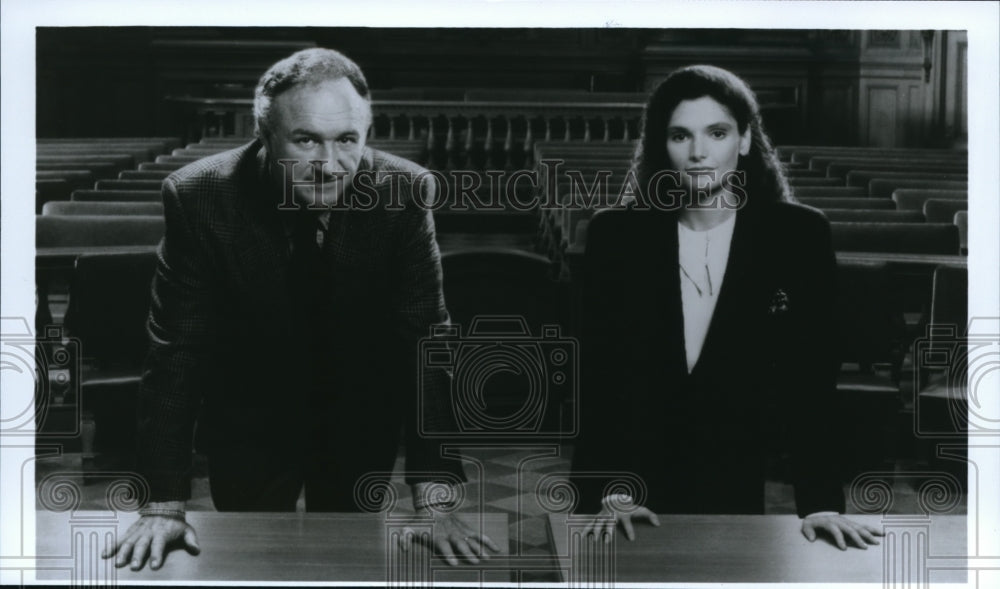 1992 Press Photo Gene Hackman and Mary Elizabeth Mastrantonio in Class Action- Historic Images