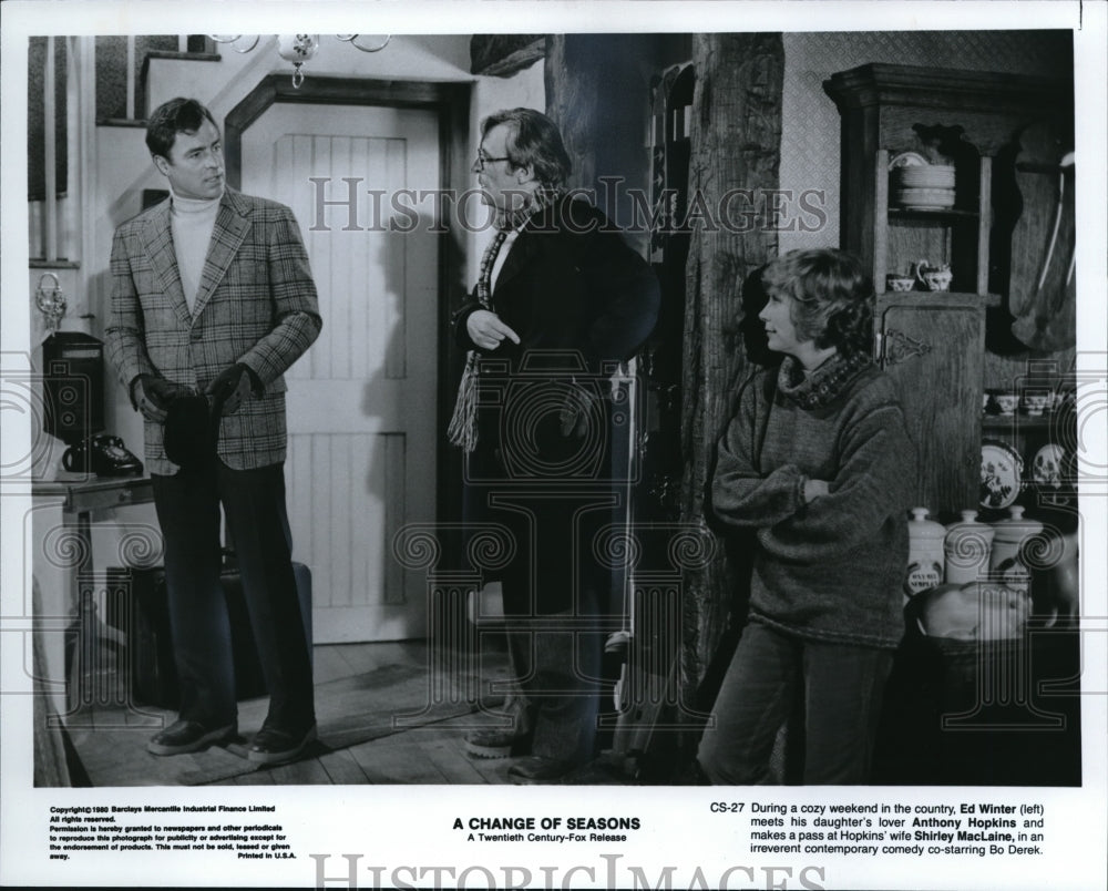 1981 Press Photo Ed Winter Anthony Hopkins Shirley MacLaine A Change of Seasons- Historic Images