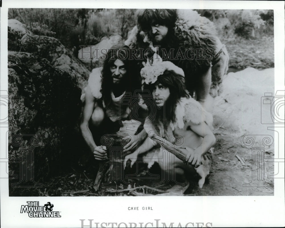 1986 Press Photo Cavemen in a scene from Cave Girl movie film - cvp37959- Historic Images