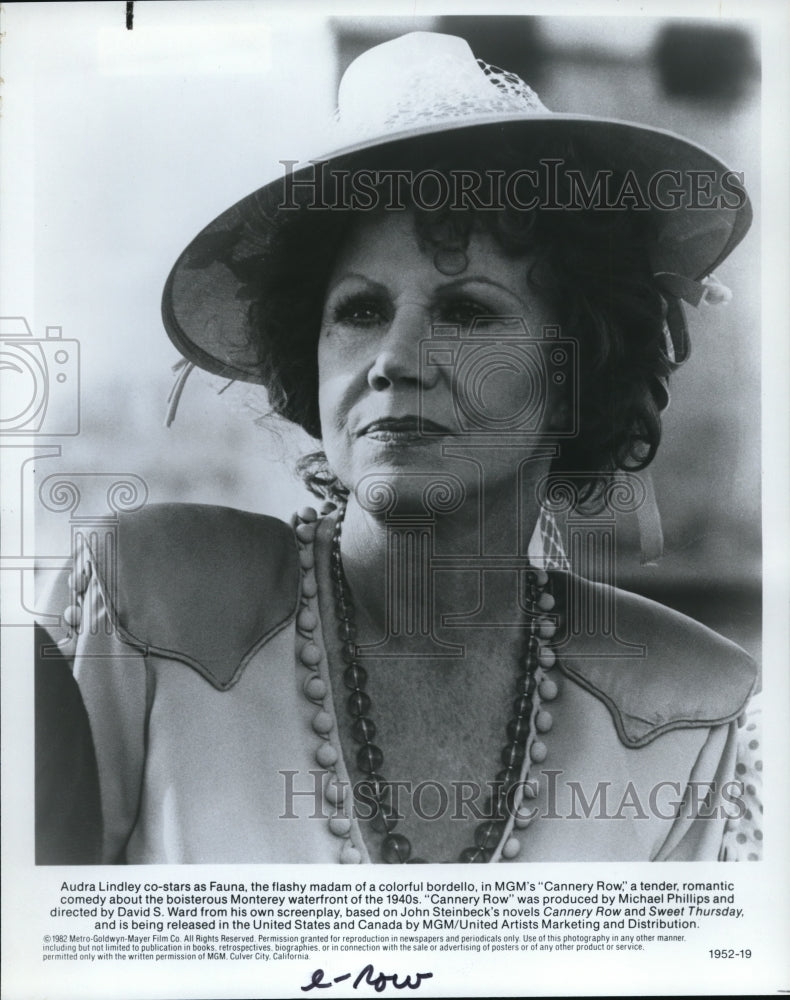 1982 Press Photo Audra Lindley as Fauna in Cannery Row - cvp38107- Historic Images