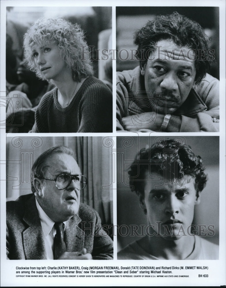 1988 Press Photo Kathy Baker Morgan Freeman Tate Donovan and M. Emmet Walsh- Historic Images