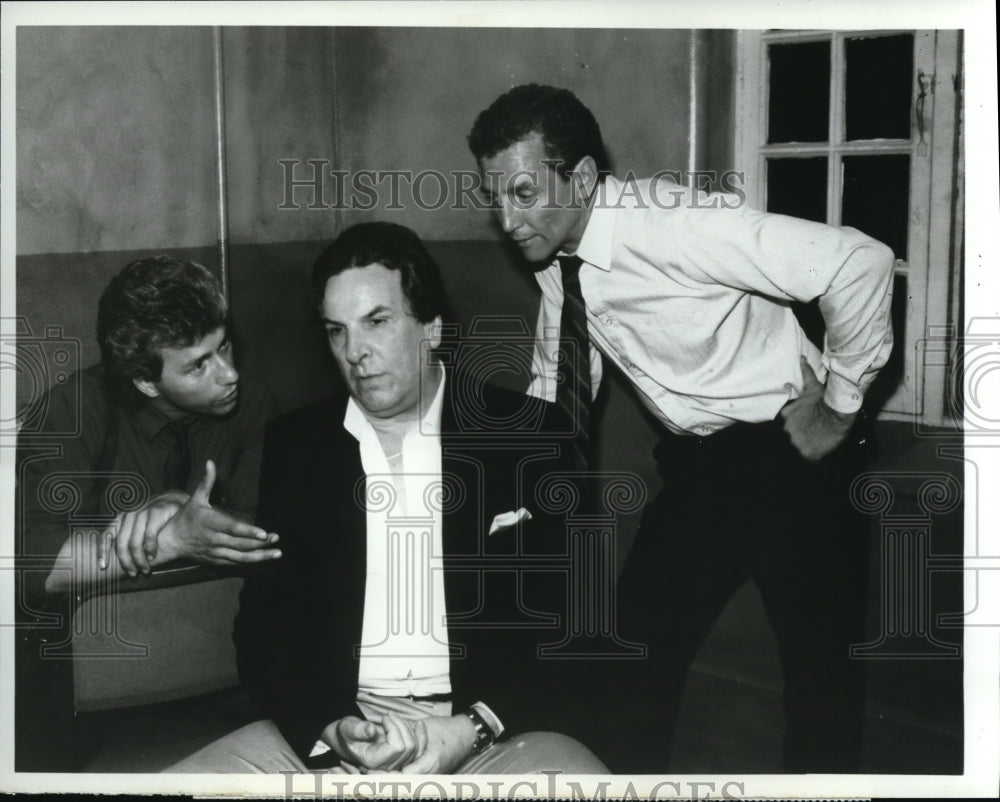 1987 Press Photo Scott Hylands Jeff Wincott and Danny Aiello in Night Heat- Historic Images