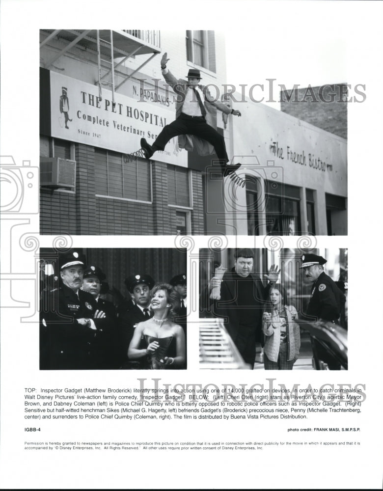 Press Photo Matthew Broderick Cheri Oteri Dabney Coleman Inspector Gadget- Historic Images