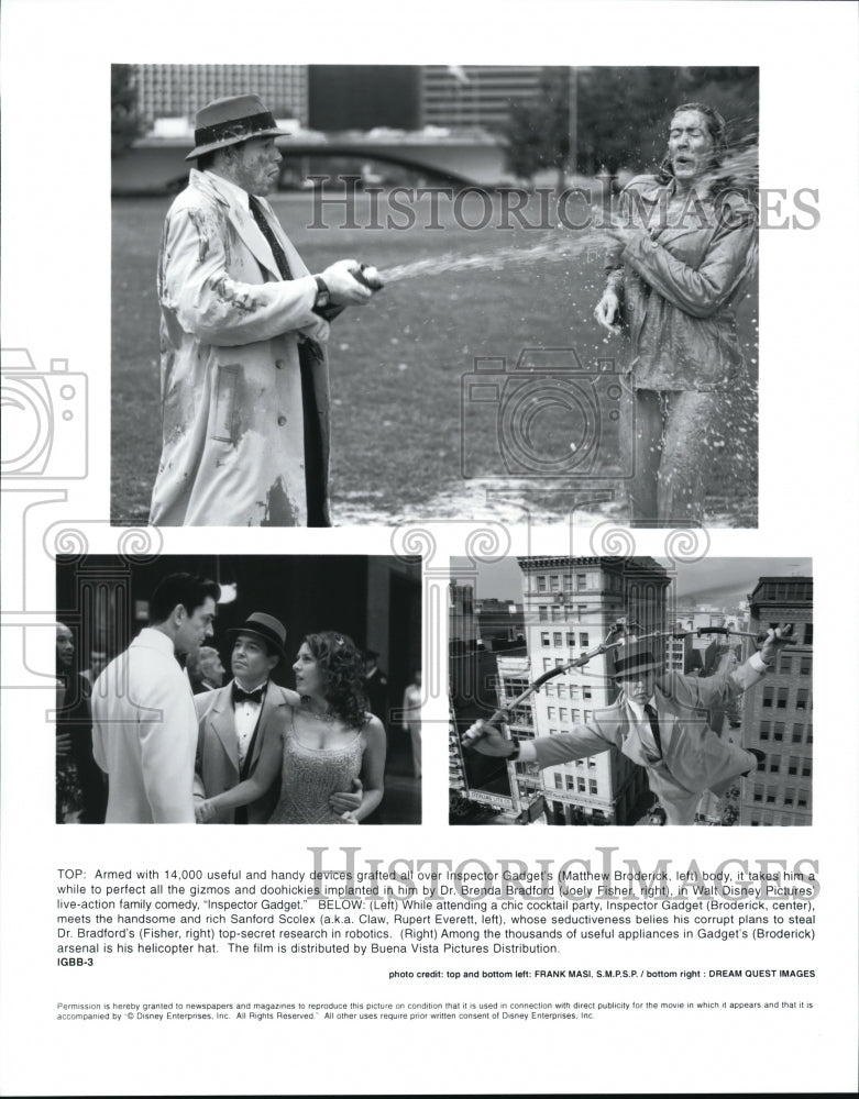 Press Photo Matthew Broderick Joely Fisher Rupert Everett Inspector Gadget- Historic Images