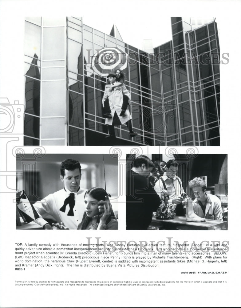 Press Photo Matthew Broderick Joely Fisher Rupert Everett Inspector Gadget- Historic Images